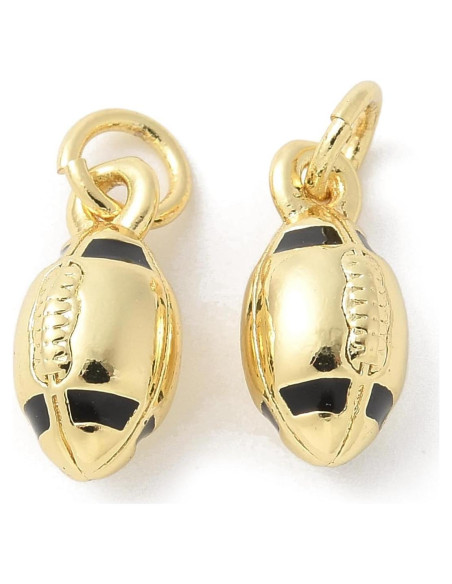 Encantos de Latón Esmalte Rugby LiQunSweet 10 Pcs 15.5mm Encantos de Latón Esmalte Rugby LiQunSweet 10 Pcs 15.5mm