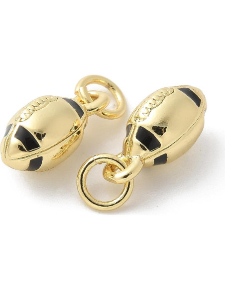 Encantos de Latón Esmalte Rugby LiQunSweet 10 Pcs 15.5mm Encantos de Latón Esmalte Rugby LiQunSweet 10 Pcs 15.5mm