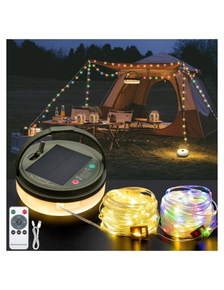 Luces de Camping Solares Sutaig 10m, 8 Modos, Impermeable