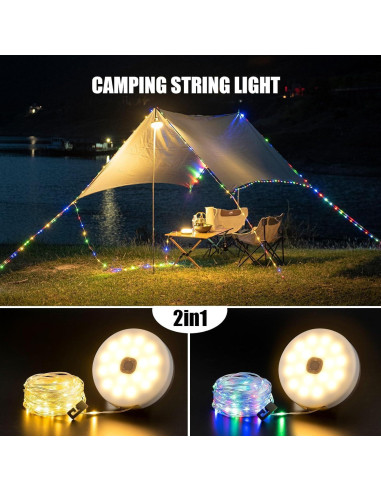 Luces de Camping Solares Sutaig 10m, 8 Modos, Impermeable