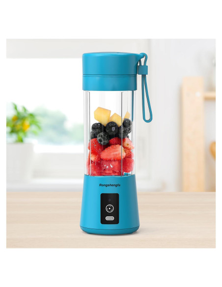 Licuadora Personal Portátil Rongshengfa 384ml Inalámbrica Azul