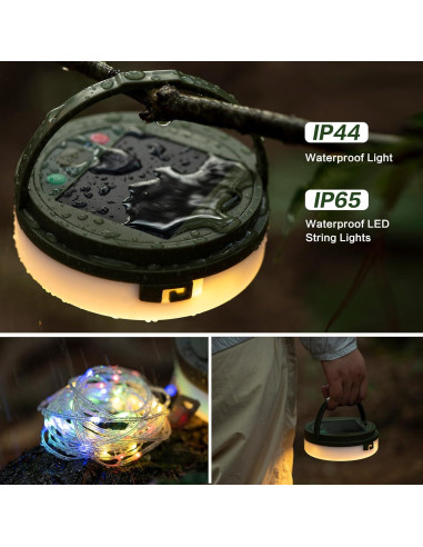 Luces de Camping Solares Sutaig 10m, 8 Modos, Impermeable