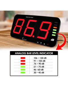 Medidor de Decibelios Landtek con Pantalla LCD 33 cm y Sensor 5 m 2