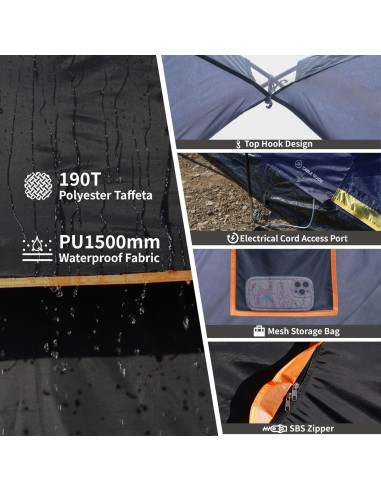 Carpa Familiar EchoSmile BOF1012 para 10 Personas Impermeable