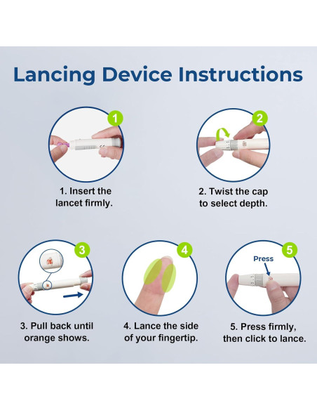 Kit de Monitor de Glucosa AUVON DS-W con 100 Tiras y Lancetas