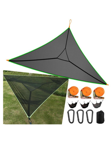 Hamaca Triangular Enthuney 3.96m para 2-4 Personas Negra