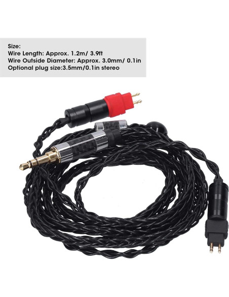 Cable de Audio Balanceado Sanpyl 8 Núcleos Plata 2.5mm para Sennheiser