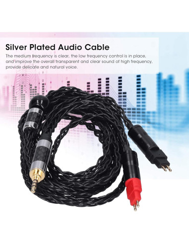 Cable de Audio Balanceado Sanpyl 8 Núcleos Plata 2.5mm para Sennheiser