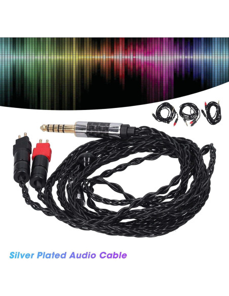 Cable de Audio Balanceado Sanpyl 8 Núcleos Plata 2.5mm para Sennheiser