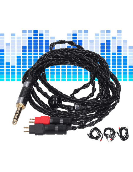 Cable de Audio Balanceado Sanpyl 8 Núcleos Plata 2.5mm para Sennheiser