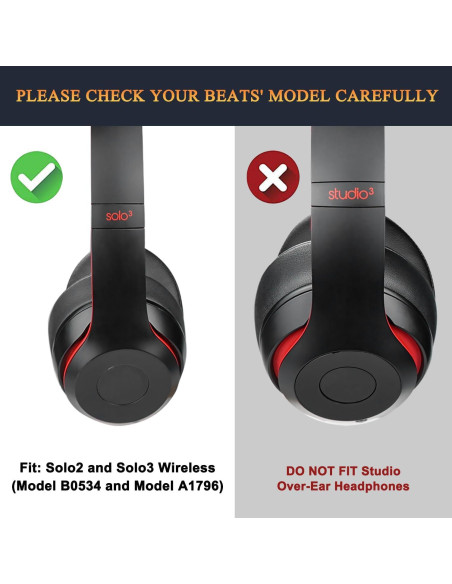 Almohadillas de Gel Refrigerante SoloWIT para Auriculares Beats Solo 2 y 3 - Negro