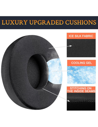 Almohadillas de Gel Refrigerante SoloWIT para Auriculares Beats Solo 2 y 3 - Negro