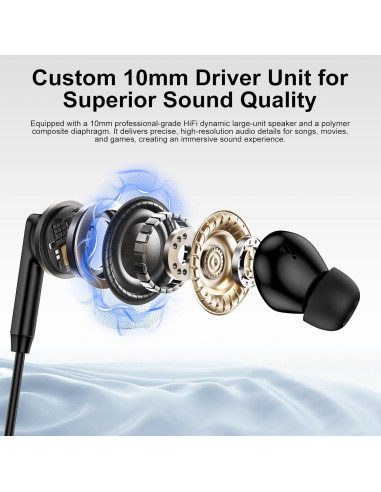 Auriculares USB C Samsung A16 A26 A36 S25 Ultra Estéreo