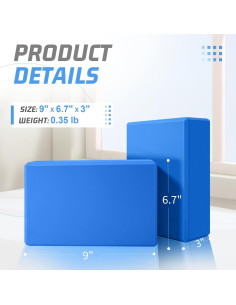 Bloques de Yoga Biguphate Pack de 2 EVA Antideslizantes 23x15x8cm 2