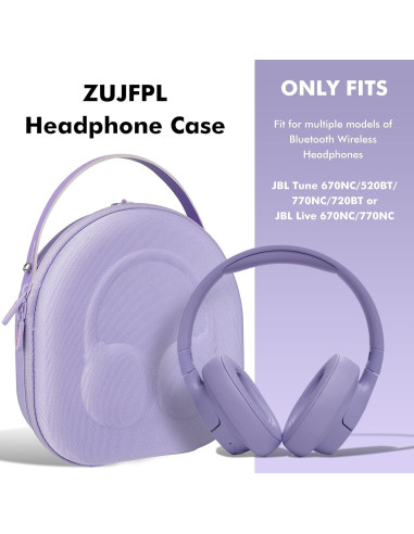 Funda Dura EVA ZUJFPL para Auriculares JBL y Anker - Púrpura