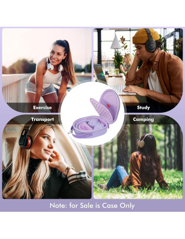 Funda Dura EVA ZUJFPL para Auriculares JBL y Anker - Púrpura