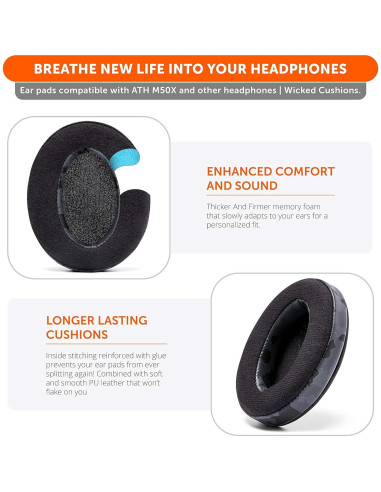 Almohadillas de Reemplazo WC para Auriculares ATH M50X y más