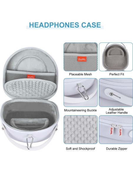 Funda Dura EVA ZUJFPL para Auriculares JBL y Sony - Blanca