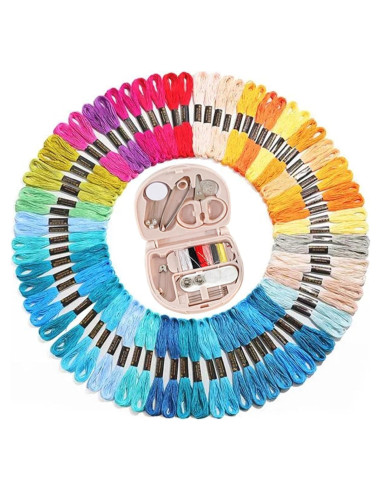Kit de Hilos de Bordado Artxfovy 447 Colores 8m con Accesorios