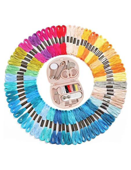 Kit de Hilos de Bordado Artxfovy 447 Colores 8m con Accesorios