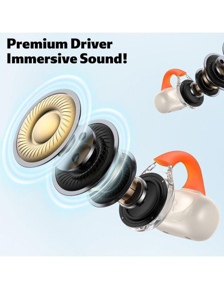 Auriculares Inalámbricos Bluetooth TOPAUX ACA-i22 Naranja Auriculares Inalámbricos Bluetooth TOPAUX ACA-i22 Naranja