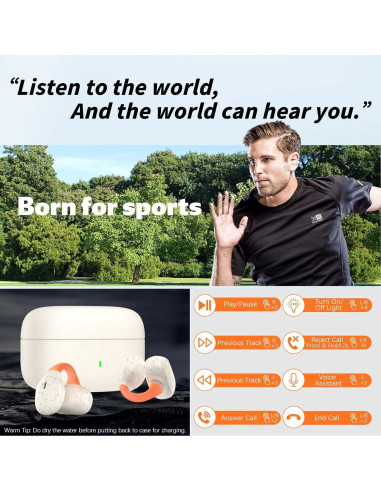 Auriculares Inalámbricos Bluetooth TOPAUX ACA-i22 Naranja