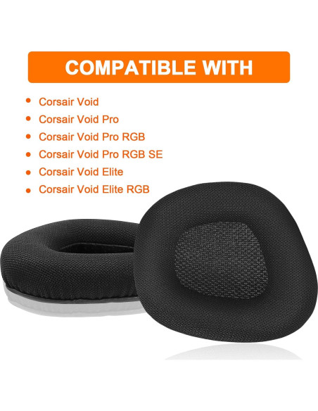 Almohadillas de Repuesto Corsair Void PRO RGB Gevo - Malla Negra