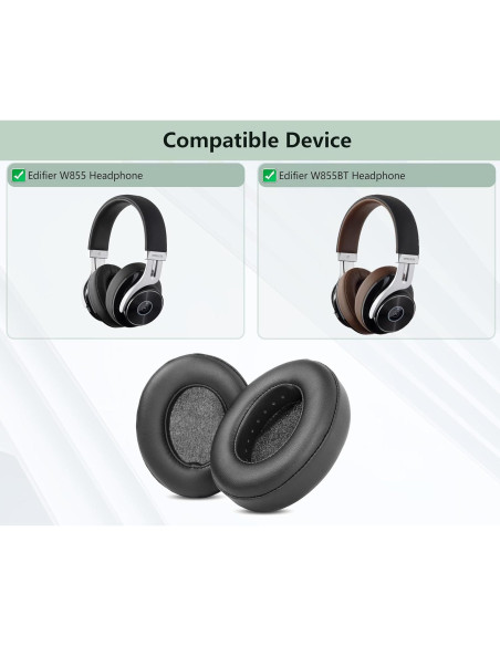 Almohadillas de Reemplazo Edifier W855 W855BT - Cuero y Espuma