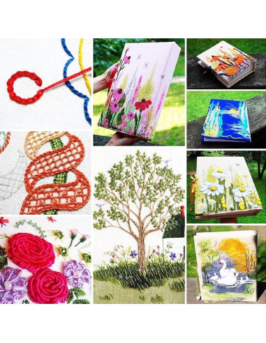 Kit de Hilos de Bordado Artxfovy 447 Colores 8m con Accesorios