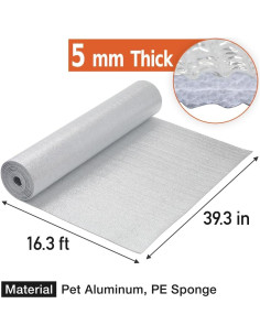 Aislamiento Térmico Japard 4.88m x 1m 5mm Aluminio Reflectante 2