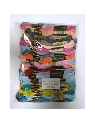Juego de Hilos de Bordado de Algodón DMC 447 Tonos 8m