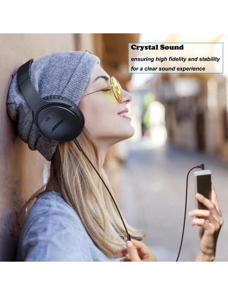 Cable de audio 3.5mm a 2.5mm Minochi para auriculares Bose QC45 QC35