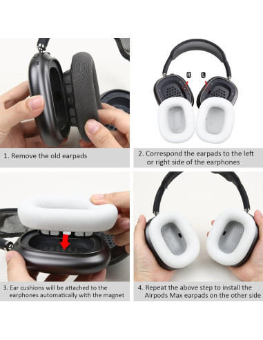 Almohadillas de oido Earrock para AirPods Max de piel de cordero