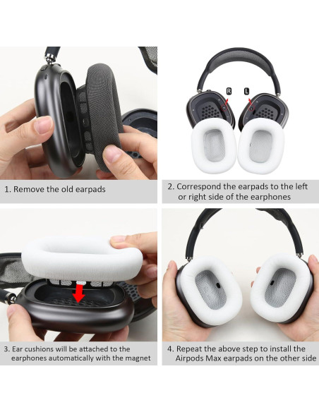 Almohadillas de oido Earrock para AirPods Max de piel de cordero