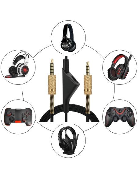 Cable de Reemplazo AUX EARLA TEC para Astro A10 A40 2M Control Volumen