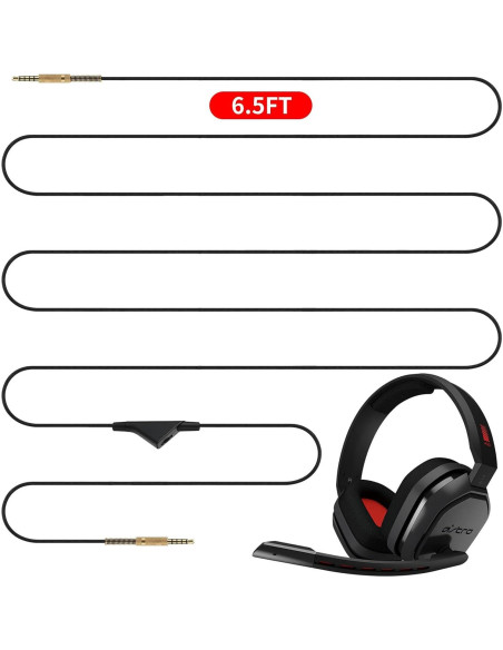 Cable de Reemplazo AUX EARLA TEC para Astro A10 A40 2M Control Volumen