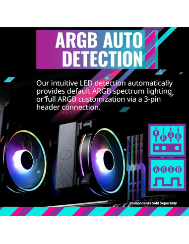 Cooler Master Hyper 212 Halo Negro Enfriador CPU 154mm ARGB