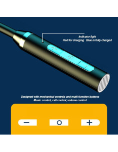 Auriculares Neckband Wendry BT 5.2 Impermeables IPX5 Negro 2