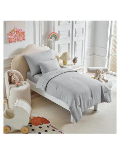 Juego de Ropa de Cama Uozzi Bedding 5 Piezas Niños Pequeños Gris