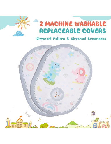 Alfombra de Juego para Bebés ibabejoy 7 en 1 con Fundas Lavables