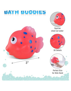 Juguete de Baño Pez Payaso Rosa DolliBu - Flotante 7.62 cm 2