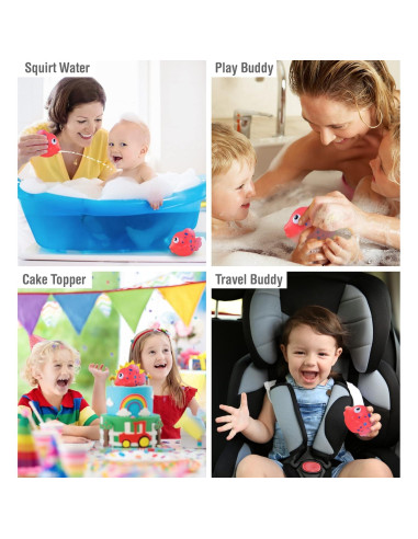 Juguete de Baño Pez Payaso Rosa DolliBu - Flotante 7.62 cm