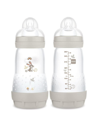 Biberón Anti-Cólico MAM 266 ml, Tetina Silicona, Autoesterilizable