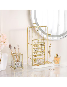 Soporte de Joyería ProCase Oro, Organizador Giratorio 360 2