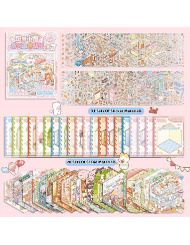 20 Juegos de Pegatinas 3D DIY TIYIMIYUXU para Adultos