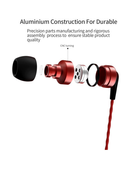 Auriculares In-Ear SoundMAGIC E80 HiFi Estéreo Aislantes Rojo