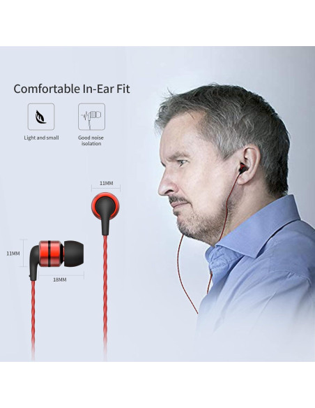 Auriculares In-Ear SoundMAGIC E80 HiFi Estéreo Aislantes Rojo