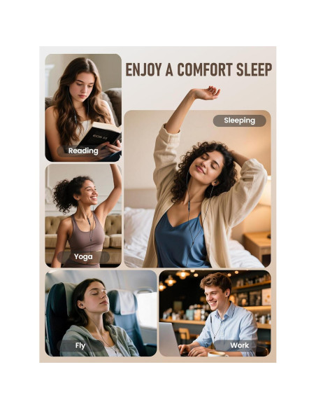 Auriculares para dormir Hearprotek SE01, 2 pares de silicona suaves