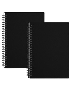 Cuaderno Espiral Rayado A5 Surard Set de 2 Negro 80GSM