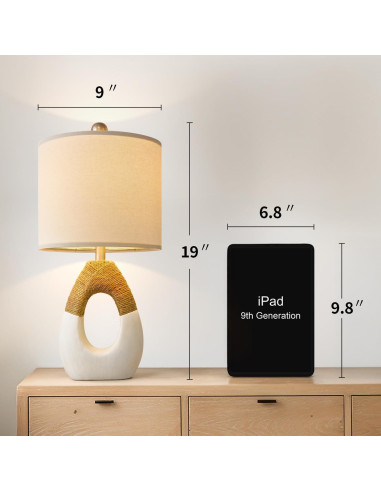 Juego de 2 Lámparas de Mesa Boho OYEARS 48 cm Ratán